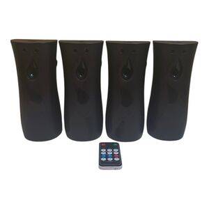 4pc Black Wall Mountable Automatic Air Freshener Dispensers with 1 Remote